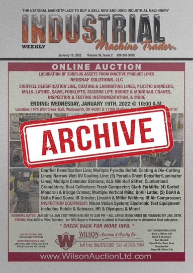 Industrial Machine Trader - 2022 Archive
